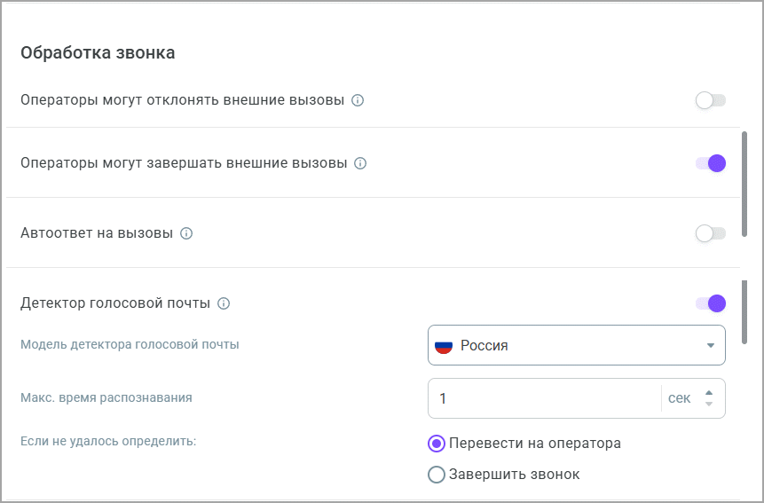 Детали звонка