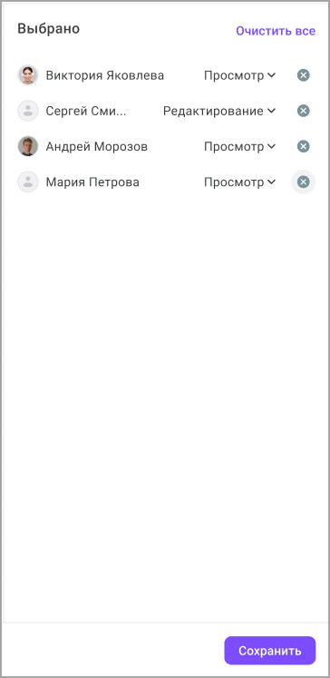 Уровни доступа супервизоров