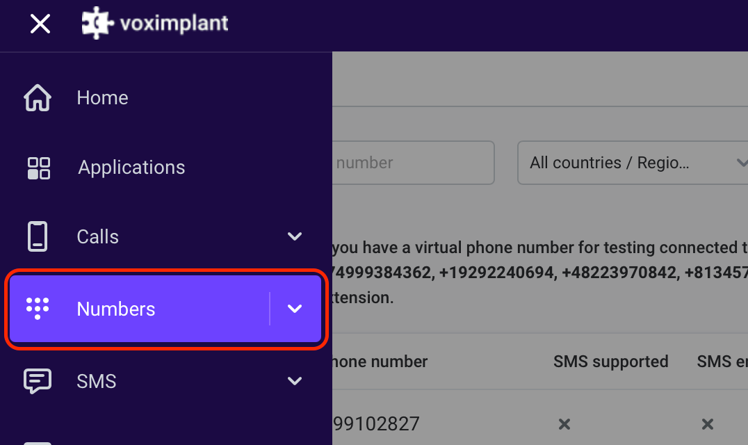 Numbers section