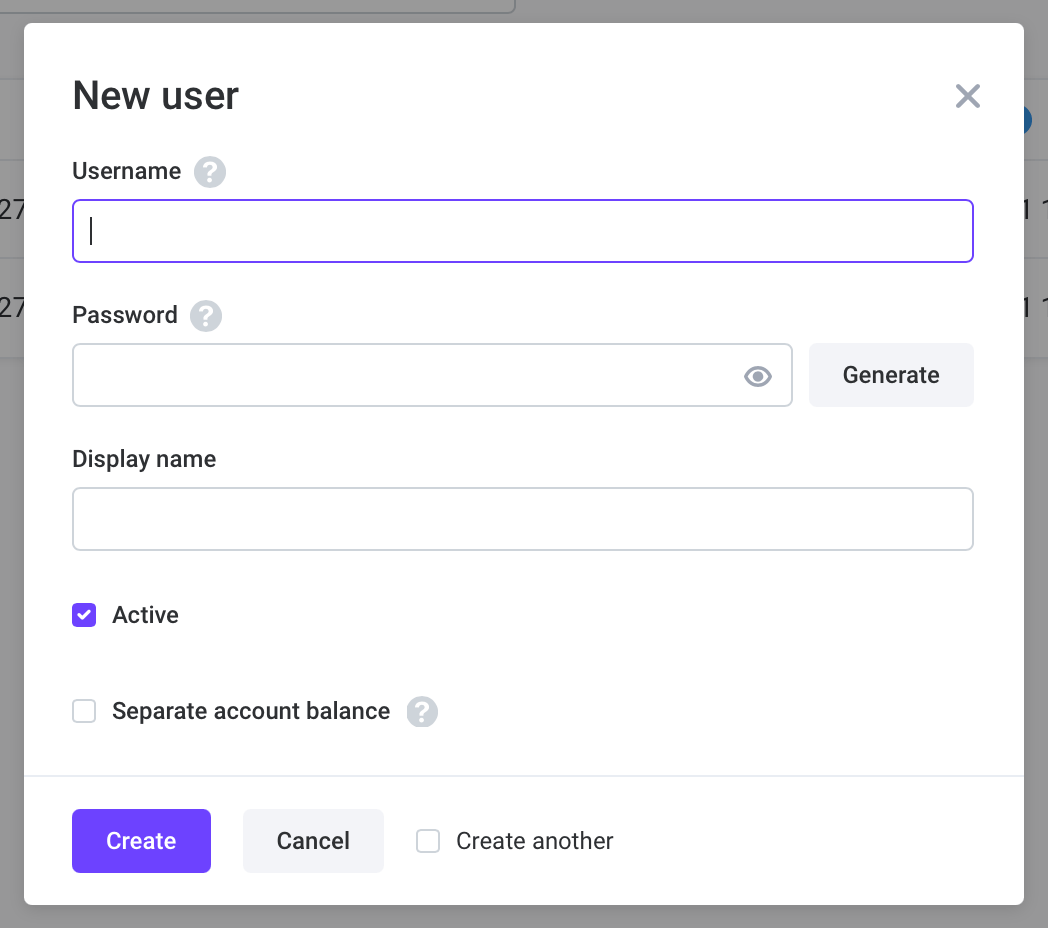 New user editor