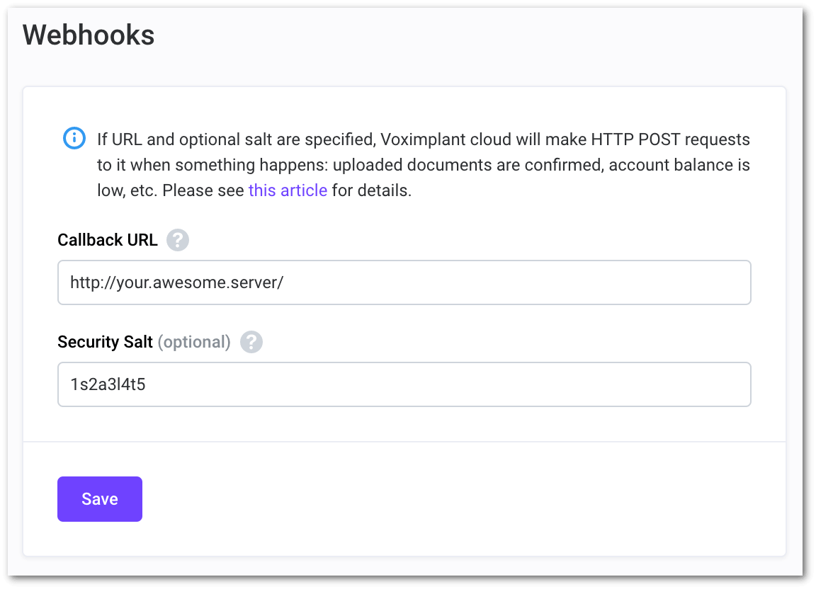 Webhook creation