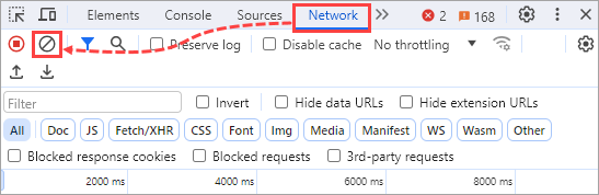 Clear existing har logs